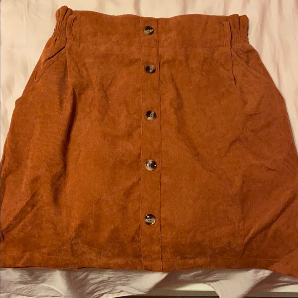 Brown corduroy paperbag skirt